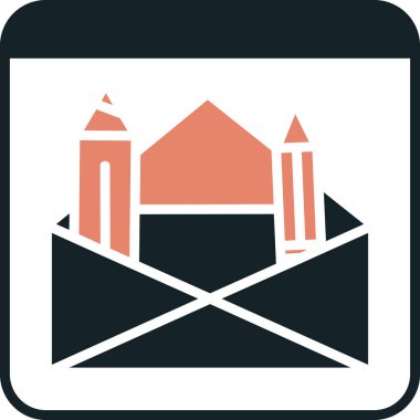 Bina. Web simgesi basit illüstrasyon