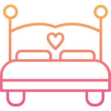 Otel yatağı ikon vektör illüstrasyonu