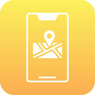 Akıllı telefonlu harita, vektör simgesi