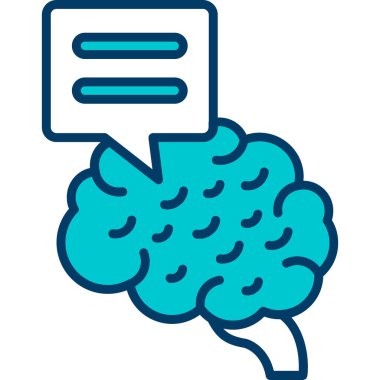 beyin kabarcık simgesi, vektör tasarımı