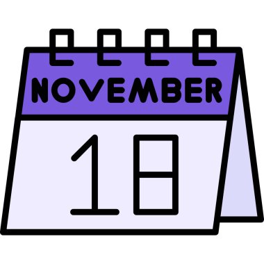 Beyaz arkaplanda izole edilmiş ana hatlı Kasım simgesi. resimleme