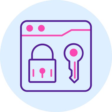 Kapı kilidi simgesi, illüstrasyon