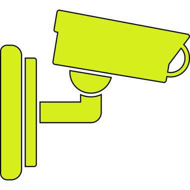 Kamera güvenlik simgesi. İnce çizgi tasarımı. vektör illüstrasyonu.