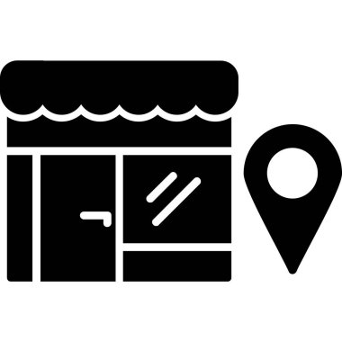 konum mağaza simgesi vektör illüstrasyonu