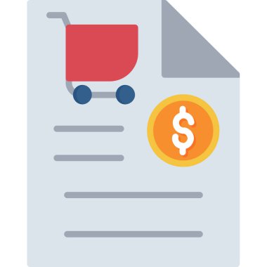 Alışveriş sepeti düz tasarım, vektör illüstrasyonu.