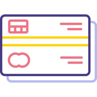 Kredi kartı simgesi, vektör illüstrasyonu