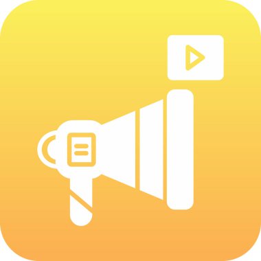 Beyaz arkaplanda uzun gölgesi olan düz stil hoparlör simgesi