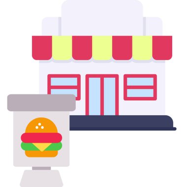 Fast food vektörü düz simgesi