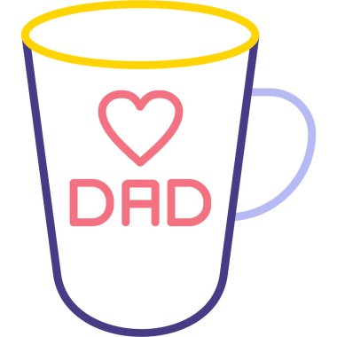 bir çizgi film kupa çay etiket