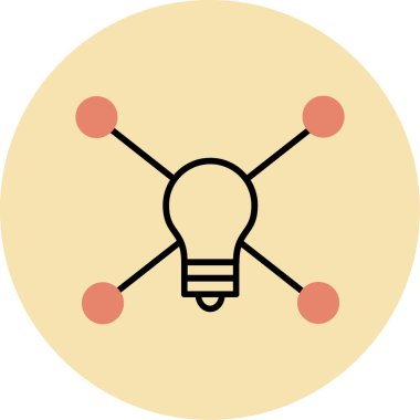 Vektör ampul simgesi, yaratıcı fikrin gösterimi