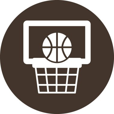 Basketbol sepeti simgesi, vektör illüstrasyonu