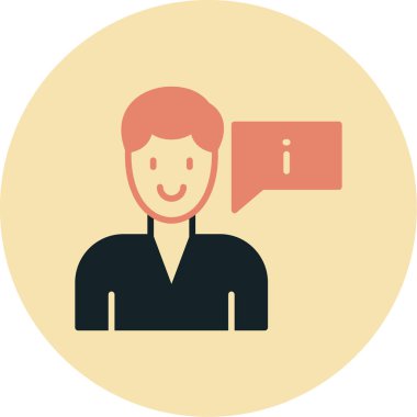 iş adamı düz simgesi, vektör, illüstrasyon