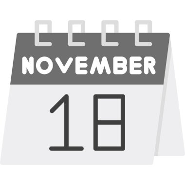 Kasım 80 - simge, takvimin tek simgesi, takvim arka planda. vektör illüstrasyonu.