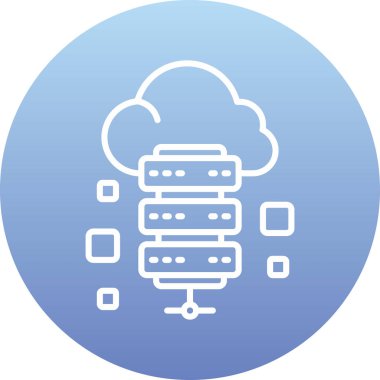 Bulut hesaplama. Web simgesi vektör illüstrasyonu