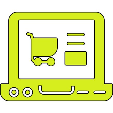 Kredi kartları ve alışveriş arabası olan bir bilgisayar.