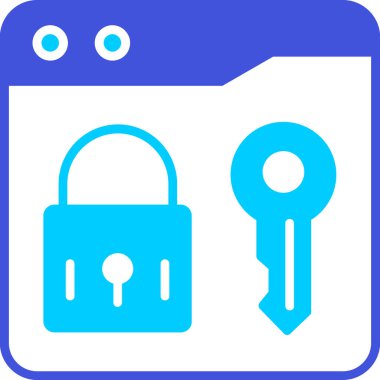 anahtar kilit web simgesi basit illüstrasyon