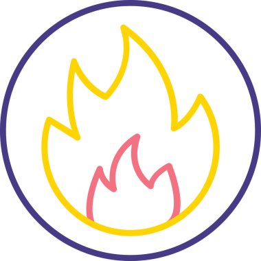 Yanan ateş. Web simgesi basit illüstrasyon