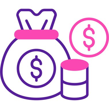 Para için. Web simgesi basit illüstrasyon