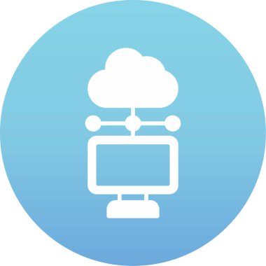 bulut hesaplama simgesi, vektör illüstrasyonu