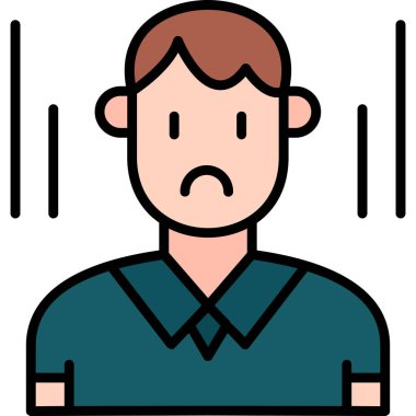 üzgün adam simgesi vektör illüstrasyonu