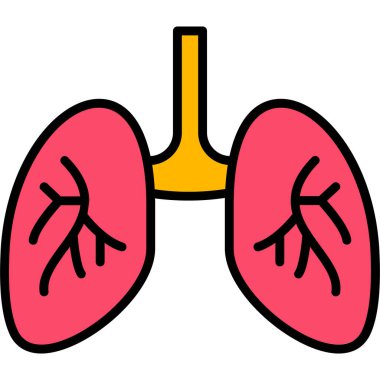 Ciğerler. Web simgesi basit illüstrasyon