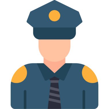 Polis memuru düz simgesi