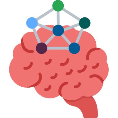Beyin simgesi, vektör illüstrasyonu
