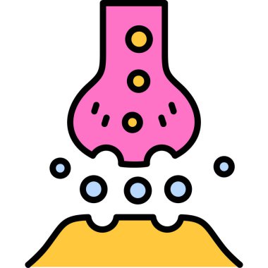 Kimyasal şişe ikonu. özet bilim matarası vektör rengi düz izole