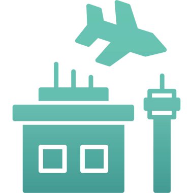 Havaalanı ikonu. Web için uçak vektör simgelerinin basit çizimi