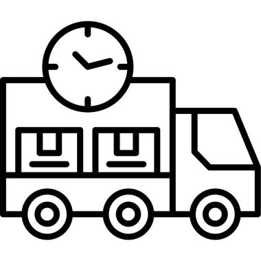 kamyon simgesi, vektör illüstrasyonu