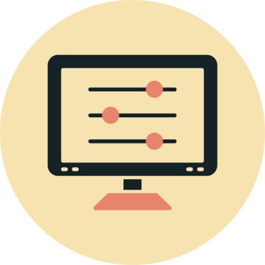 Bilgisayar. Web simgesi basit illüstrasyon