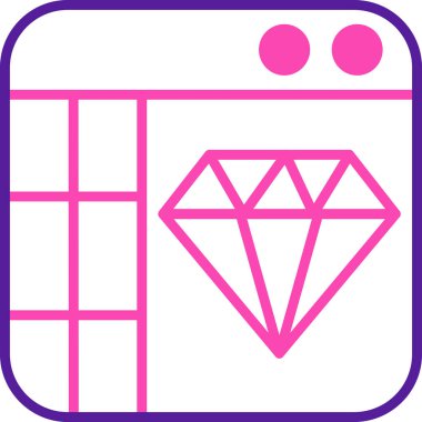 Elmas. Web simgesi basit illüstrasyon