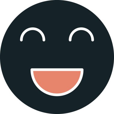 Gülümseme simgesi, vektör illüstrasyonu beyaz arkaplanda izole