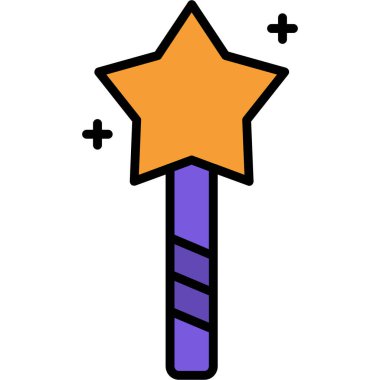 yıldız çubuğu simgesi, ana hatlı vektör çizimi