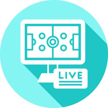 Beyaz arkaplanda canlı yayın vektörü illüstrasyonu