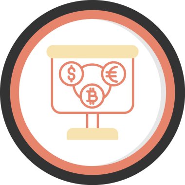 Döviz bürosu. Basit illüstrasyon