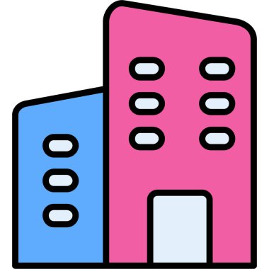 Bina. Web simgesi basit illüstrasyon