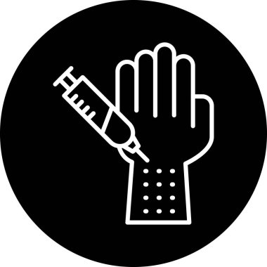 Şırınga simgesi. Şırınga vektör simgesi web için anahat çizimi.