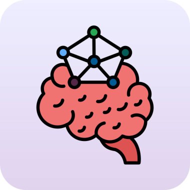 beyin ikonu vektör illüstrasyonu