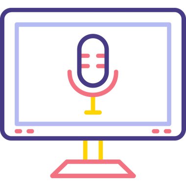 Mikrofon simgesinin vektör illüstrasyonu