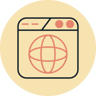 Tarayıcı. Web simgesi basit illüstrasyon