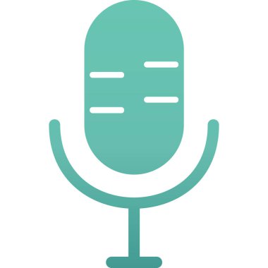 Mikrofon. Web simgesi basit illüstrasyon