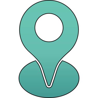 Benzersiz pin işaretleyici vektör çizgisi simgesi