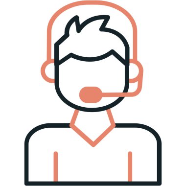 Çağrı merkezi operatör simgesi. Müşteri hizmetleri, müşteri ve iletişim.