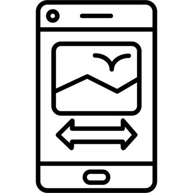 Hareket eden telefon simgesi, anahat stili