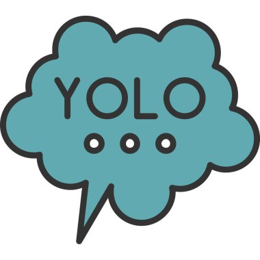 Metinli mavi bir balonun vektör illüstrasyonu