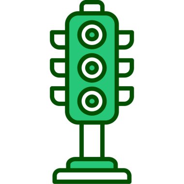 Trafik ışığı simgesi. Web için ışık vektör simgelerinin özet çizimi