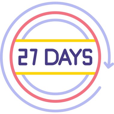 27 günlük simge tasarımı, vektör illüstrasyonu