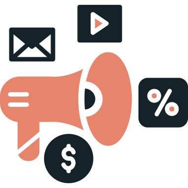 megafon ve pazarlama simgesi vektörü