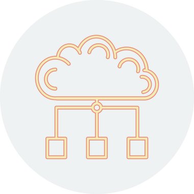 bulut hesaplama vektör çizgisi simgesi